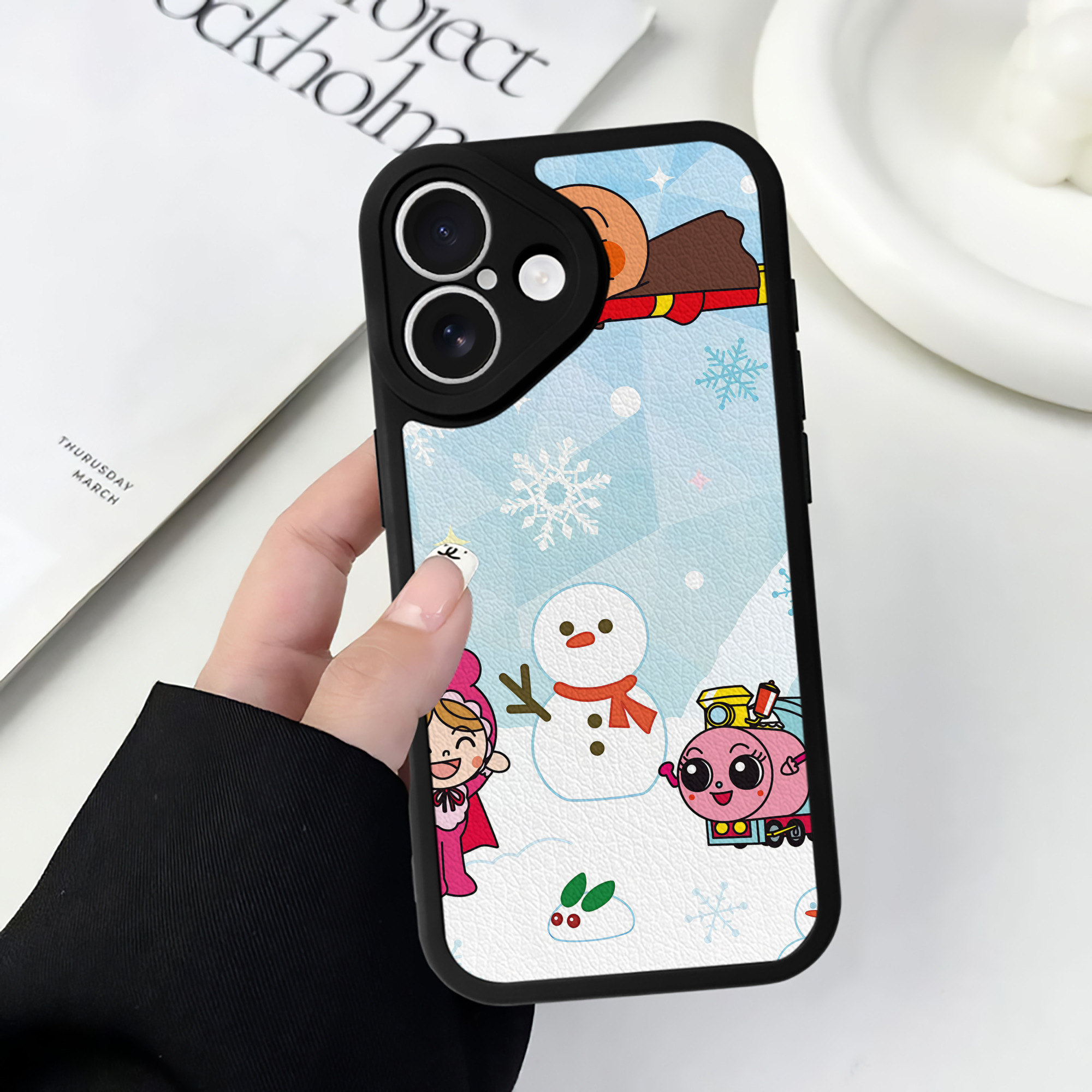 （画像用） アンパンマン Anpanman 【iPhone 16シリーズ対応】シリコンスマホケース（レザー調） 材質：シリコン